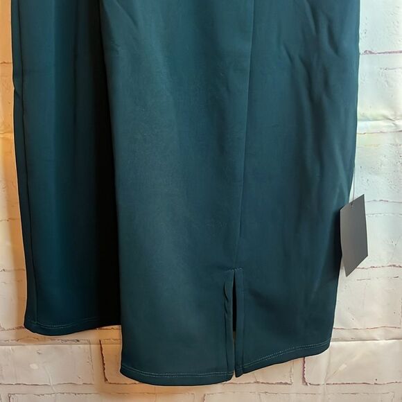 Take Me Anywhere Teal Asymmetrical Bodycon Mini Dress size medium - Picture 2 of 8